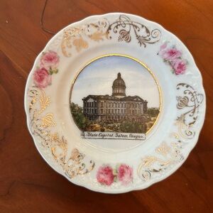 Antique Salem Oregon State Capitol Plate c1890 – G.W. Hobson Germany Collectible